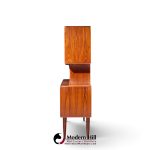 hos wulff mid century danish teak tambour door credenza and hutch