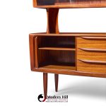 hos wulff mid century danish teak tambour door credenza and hutch