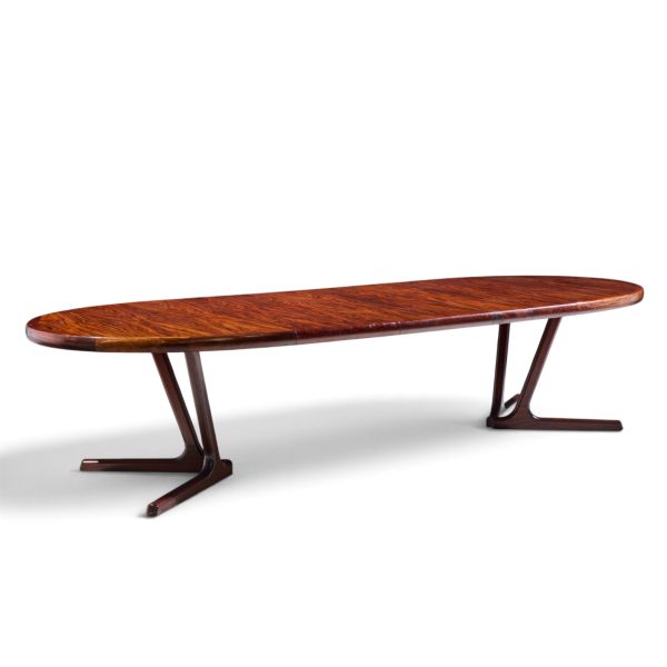 interform mid century rosewood expanding dining table with 3 leaves