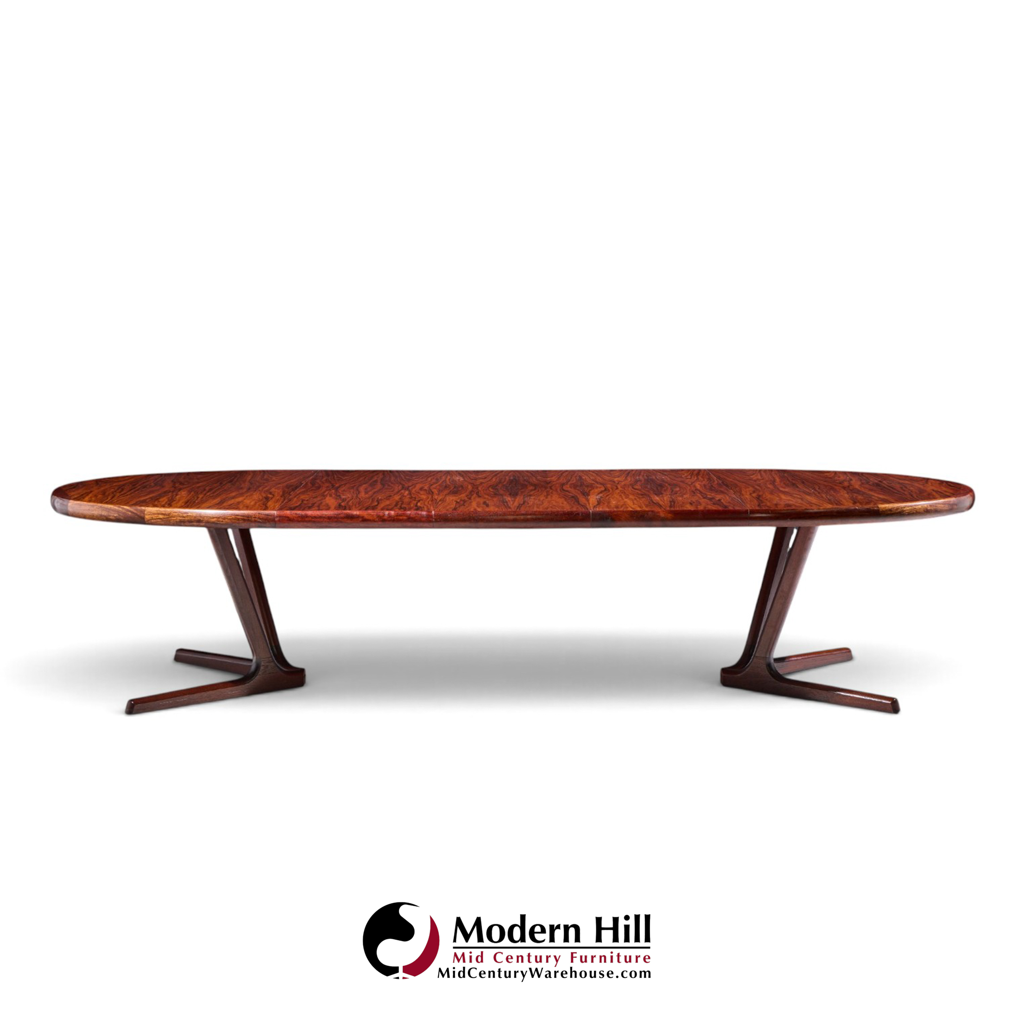 interform mid century rosewood expanding dining table with 3 leaves
