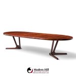 interform mid century rosewood expanding dining table with 3 leaves
