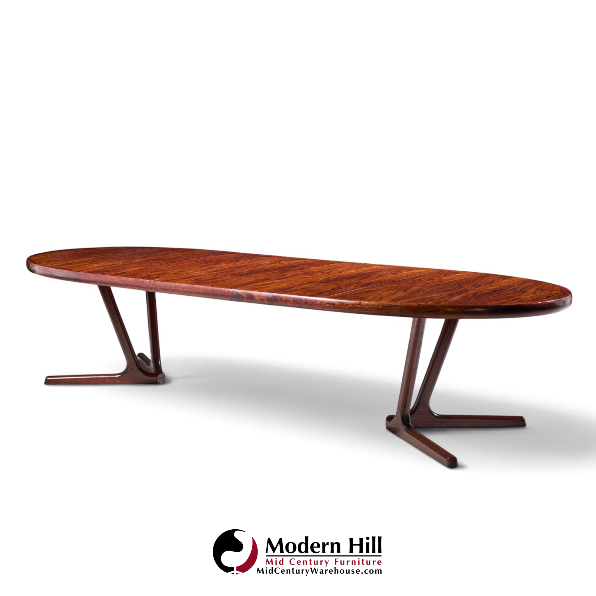 interform mid century rosewood expanding dining table with 3 leaves