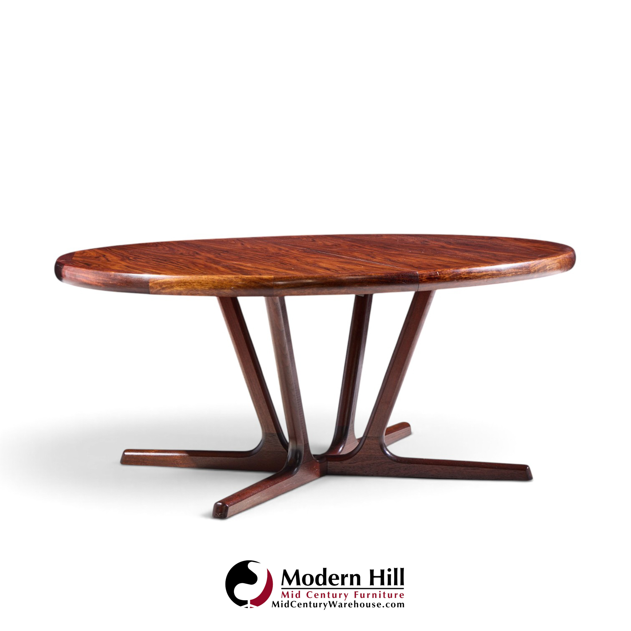 interform mid century rosewood expanding dining table with 3 leaves