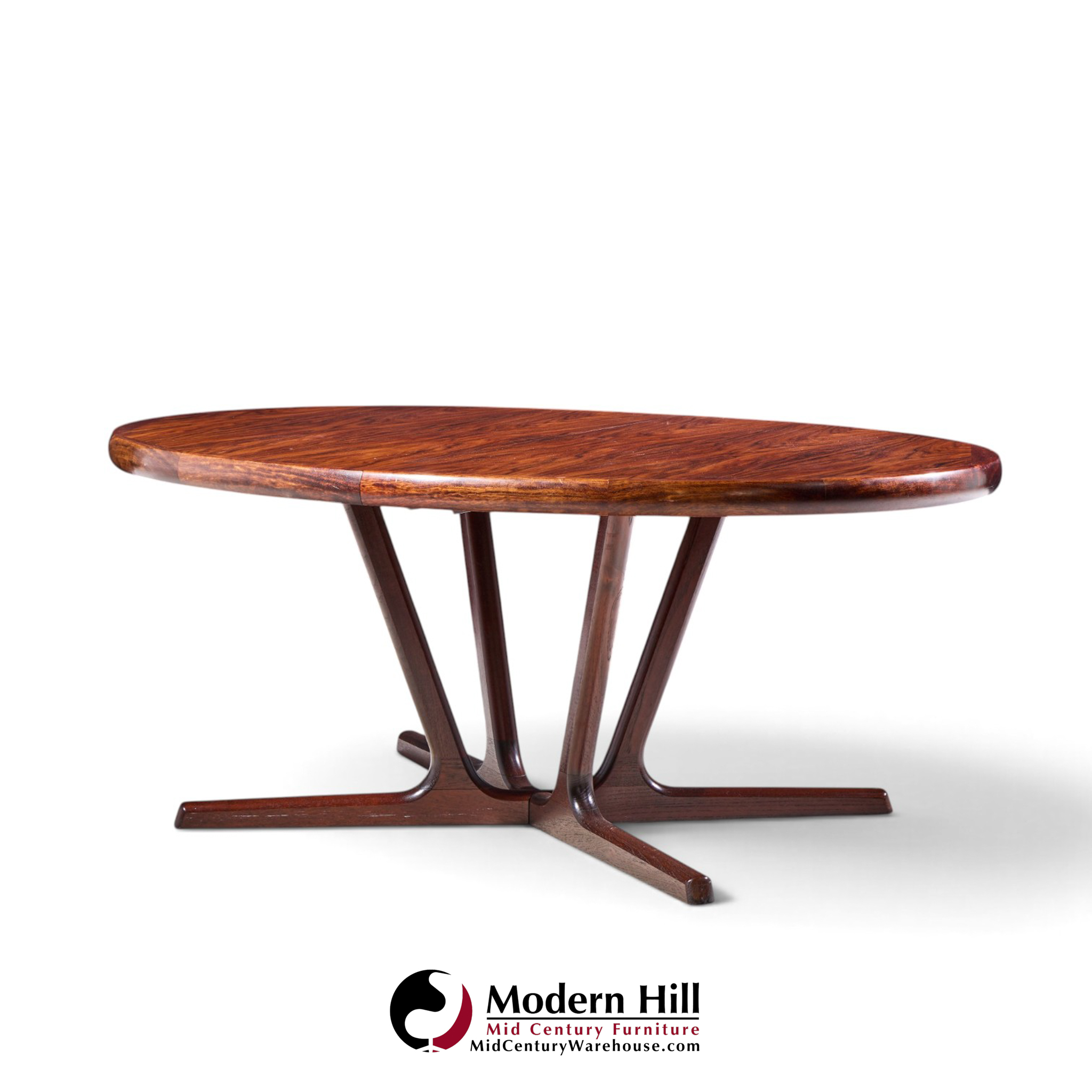 interform mid century rosewood expanding dining table with 3 leaves