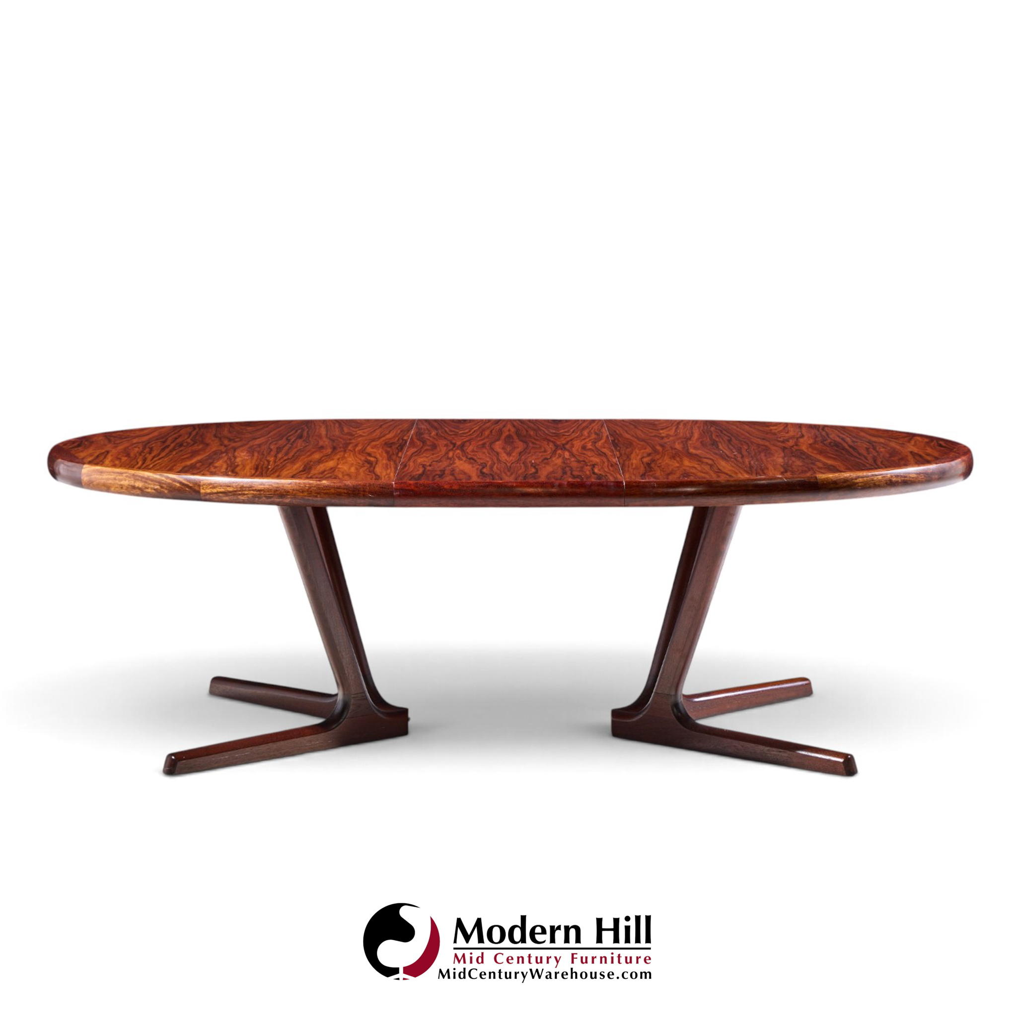 interform mid century rosewood expanding dining table with 3 leaves