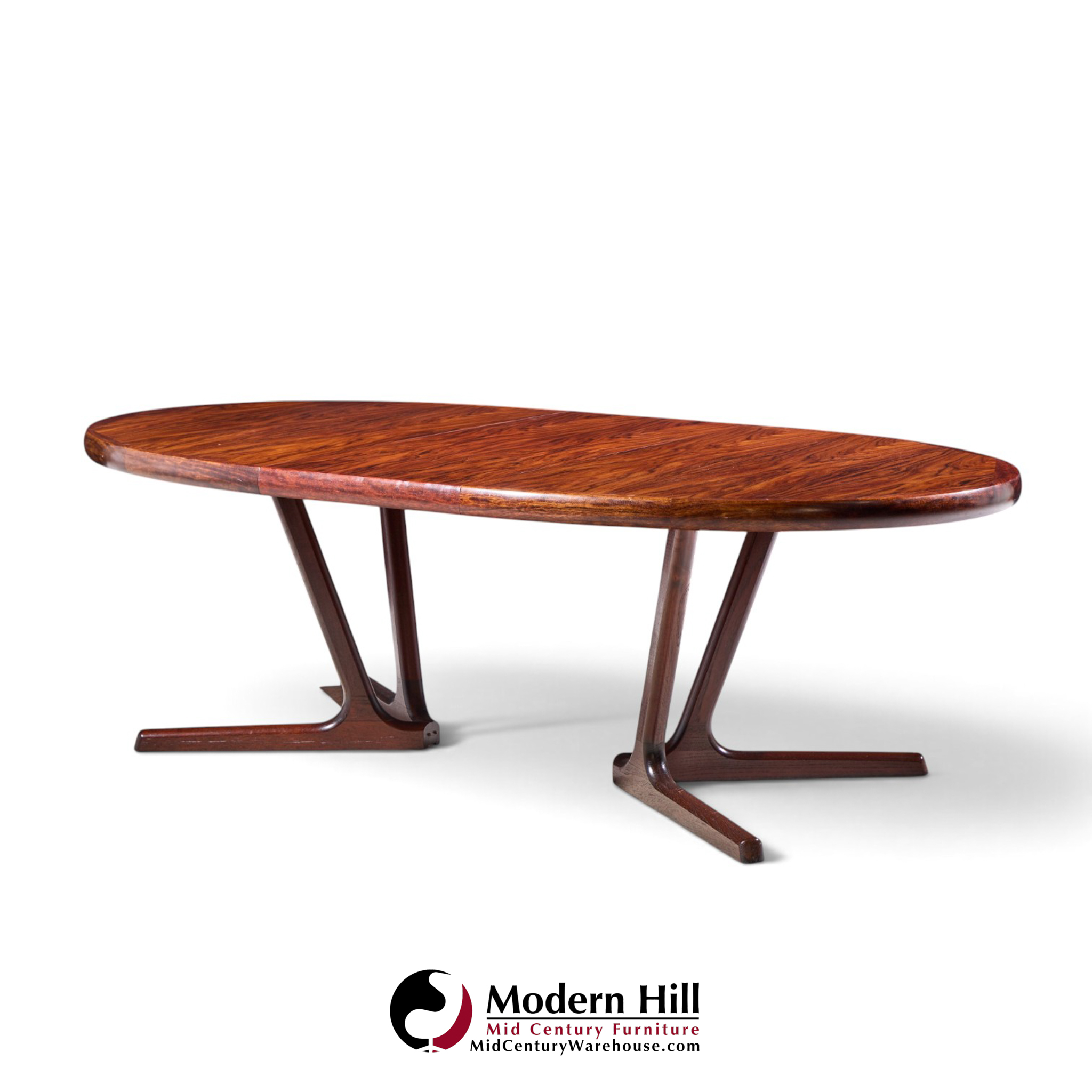 interform mid century rosewood expanding dining table with 3 leaves