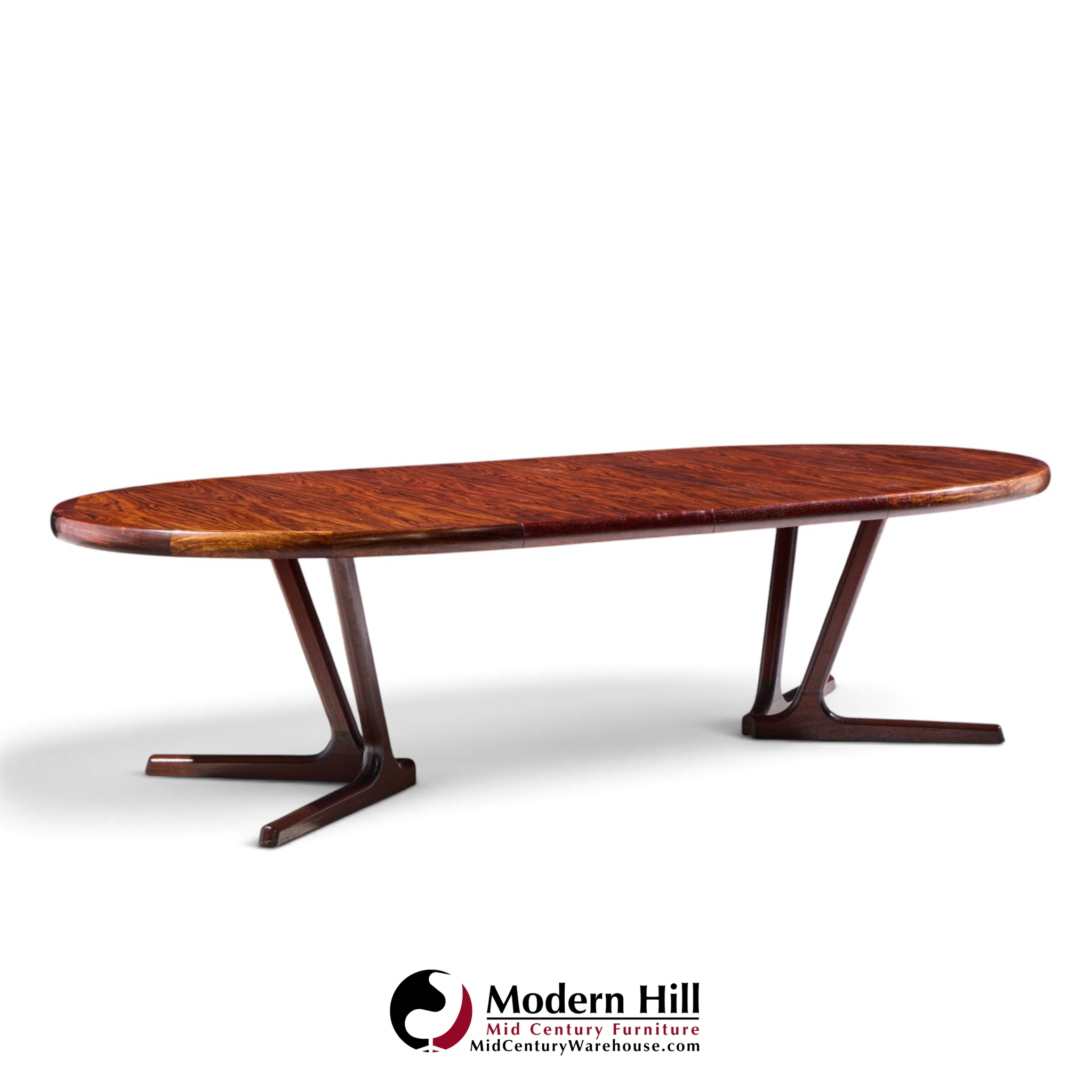interform mid century rosewood expanding dining table with 3 leaves
