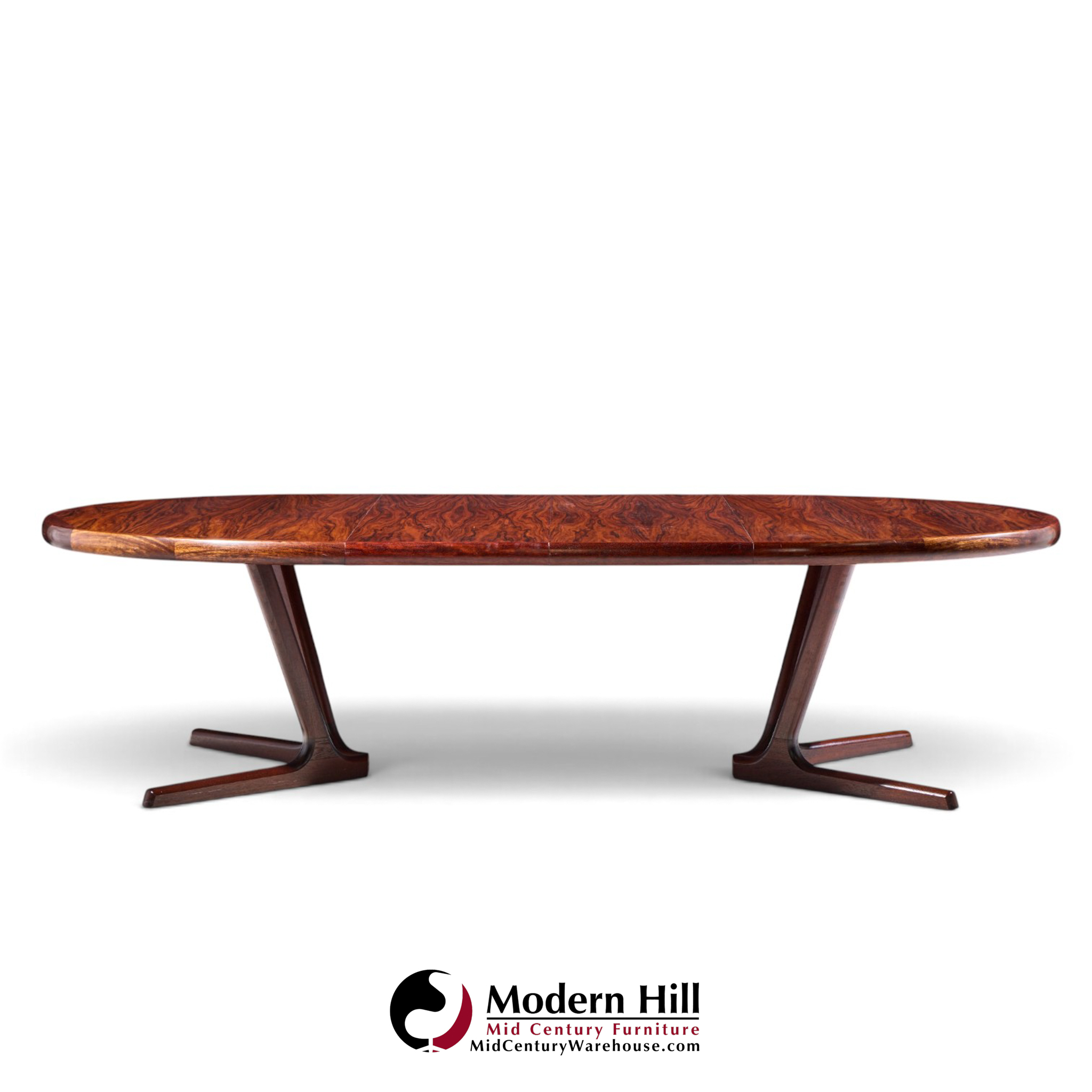 interform mid century rosewood expanding dining table with 3 leaves