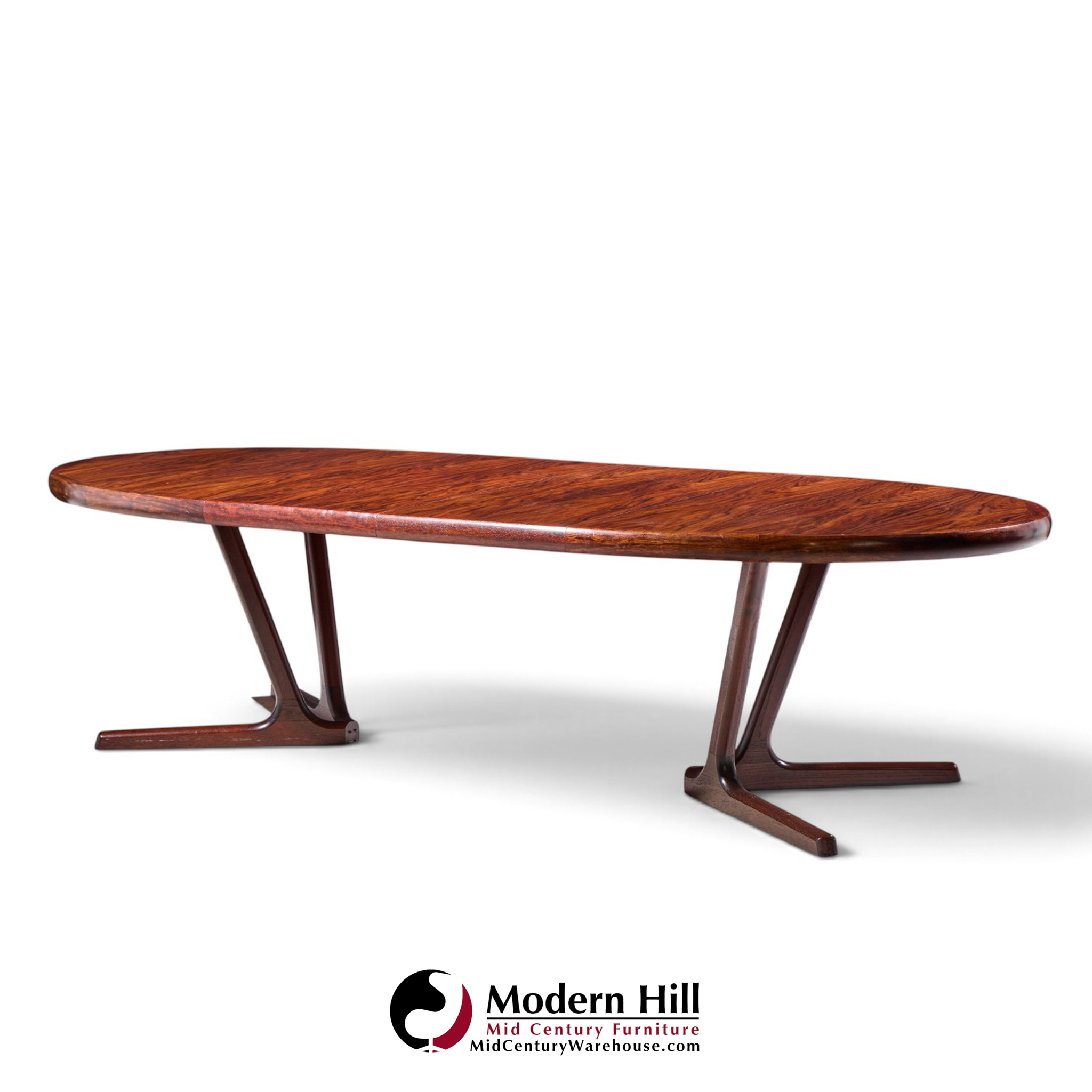 interform mid century rosewood expanding dining table with 3 leaves