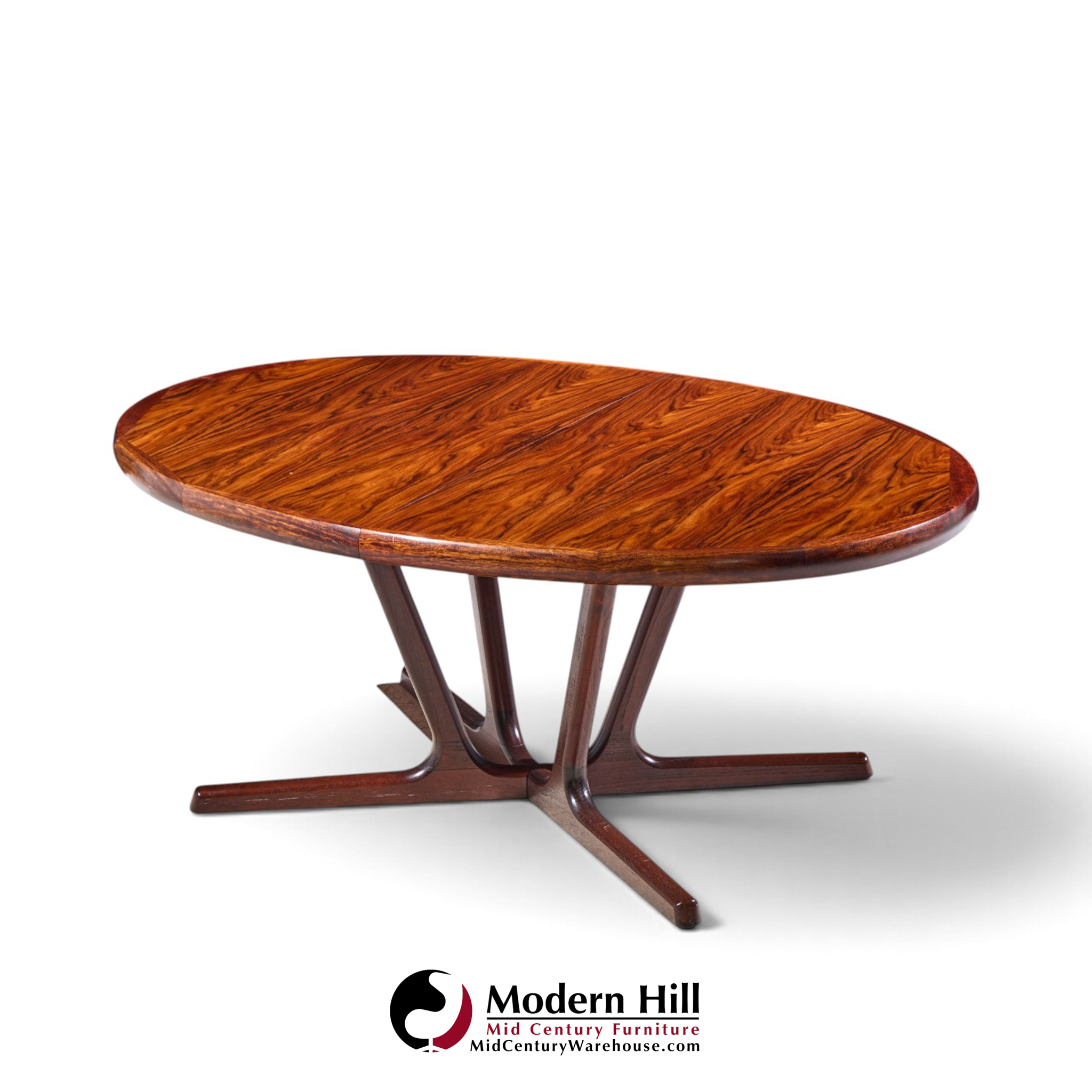 interform mid century rosewood expanding dining table with 3 leaves