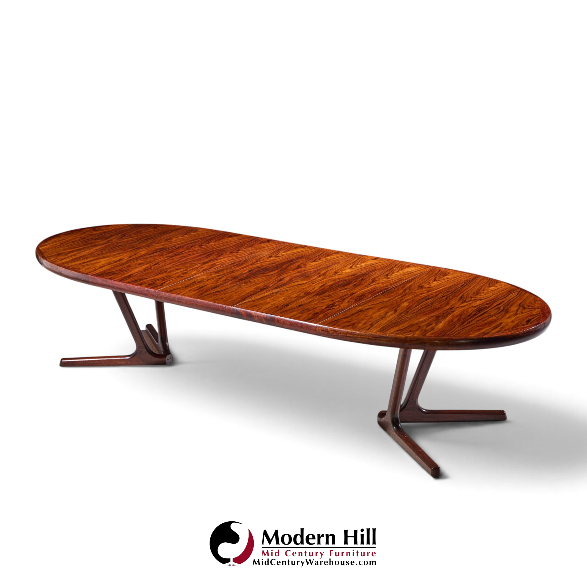 interform mid century rosewood expanding dining table with 3 leaves