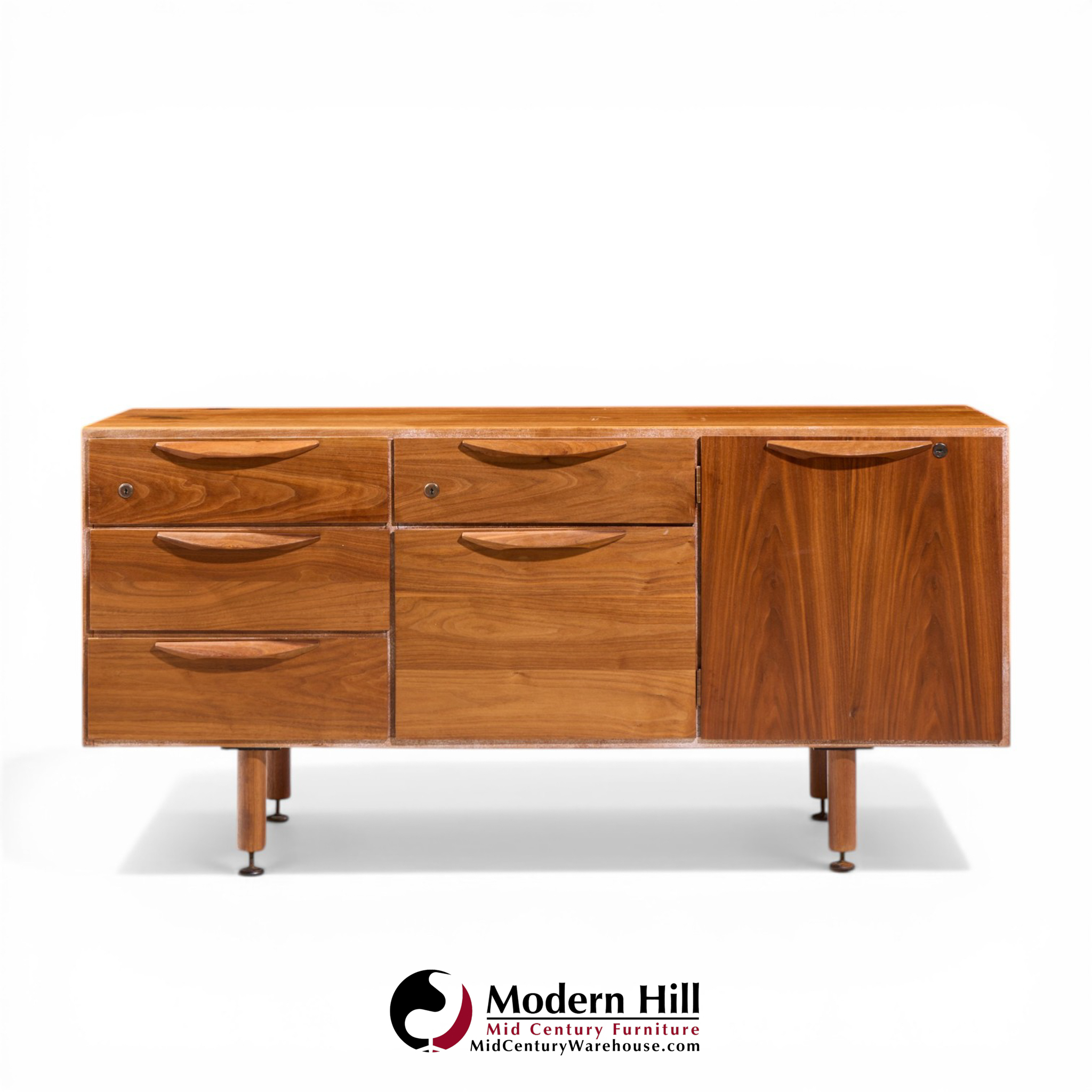 jens risom mid century walnut credenza