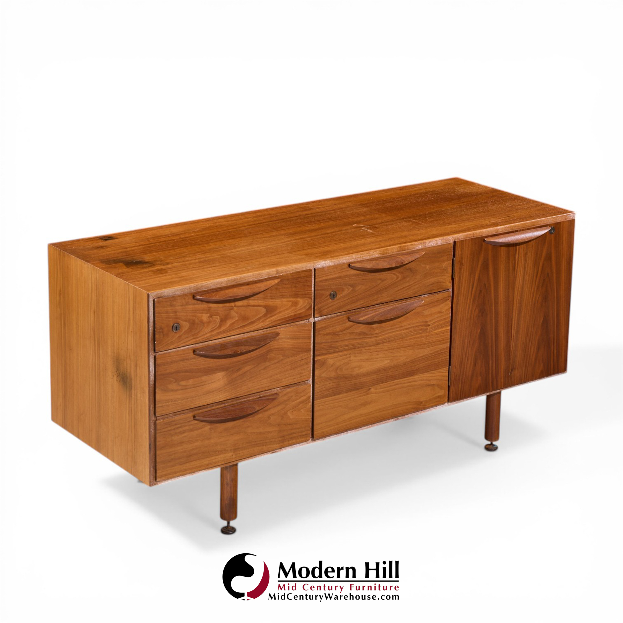jens risom mid century walnut credenza