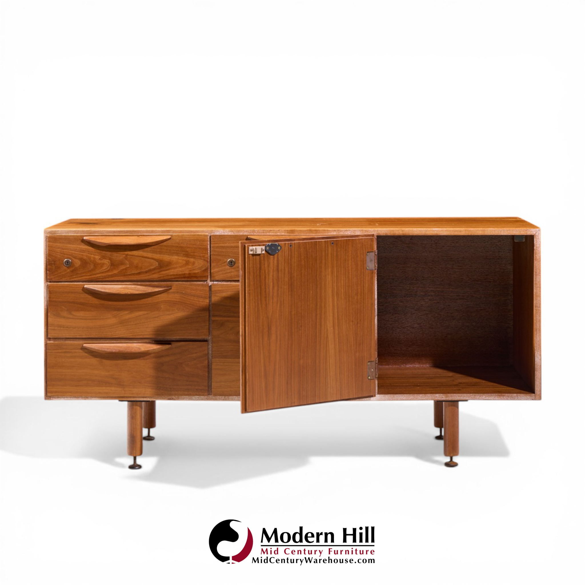 jens risom mid century walnut credenza