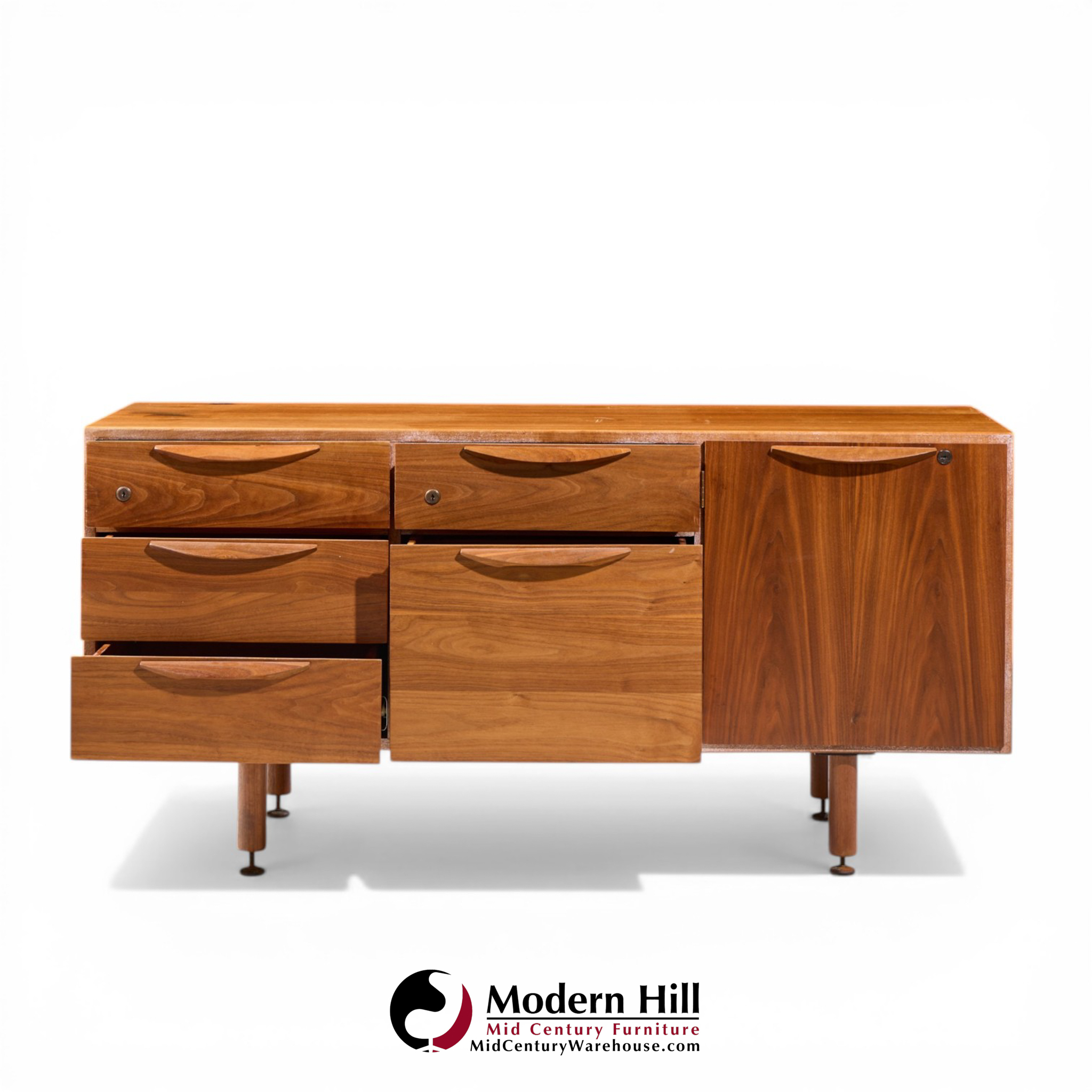 jens risom mid century walnut credenza