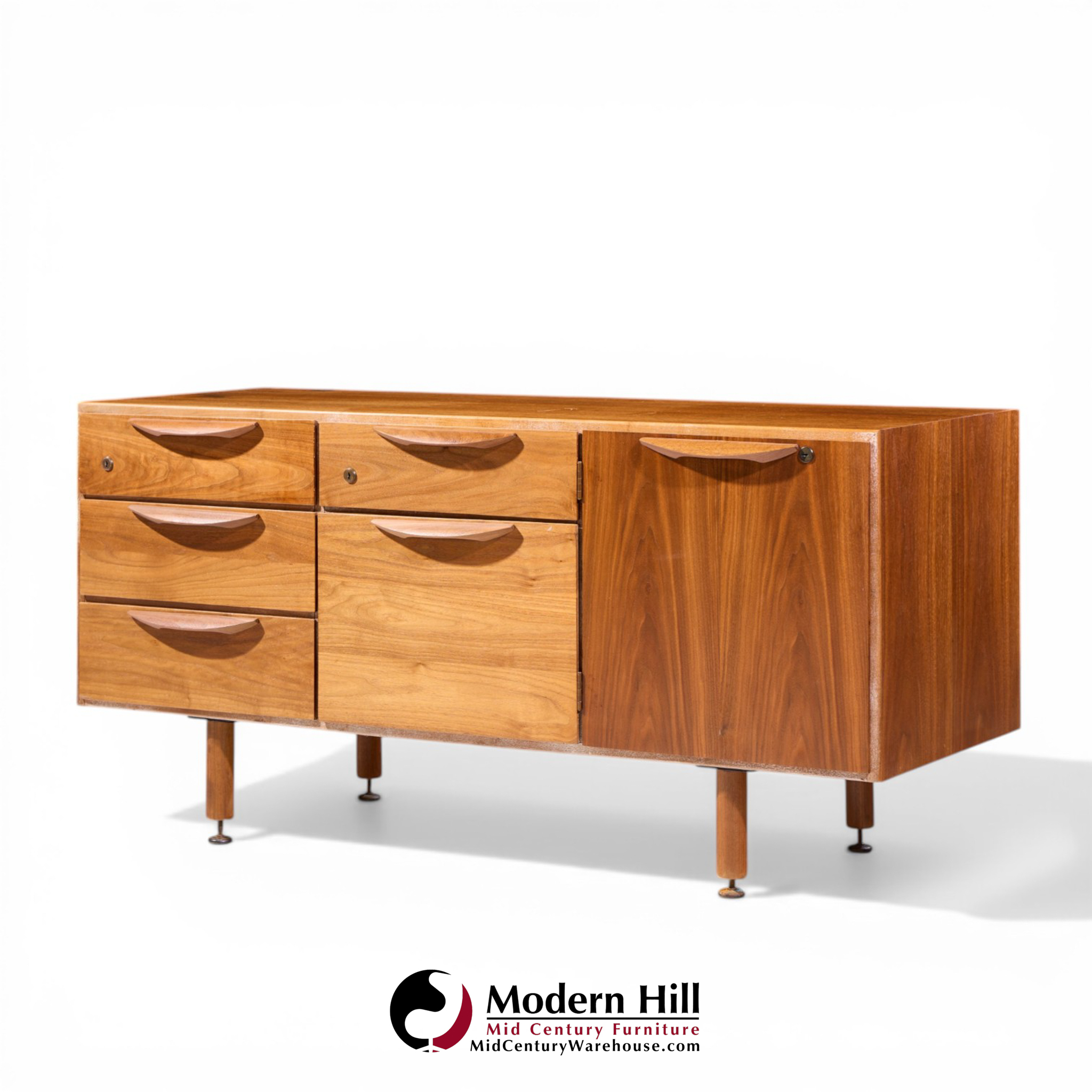 jens risom mid century walnut credenza