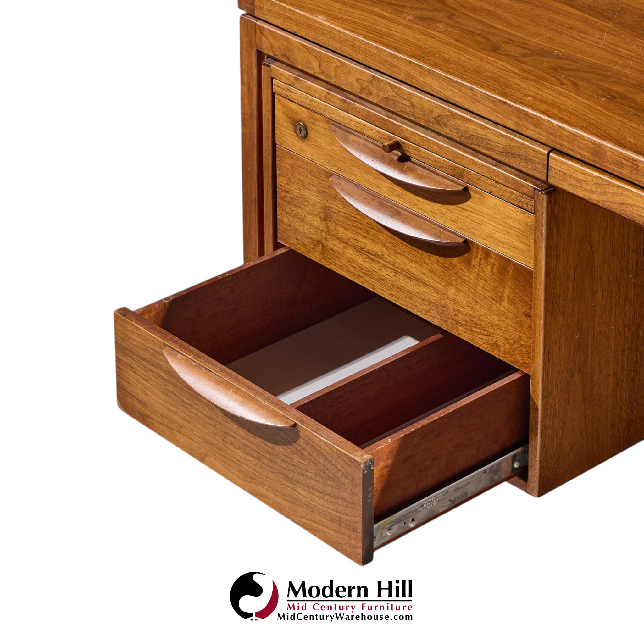 jens risom mid century walnut executive desk