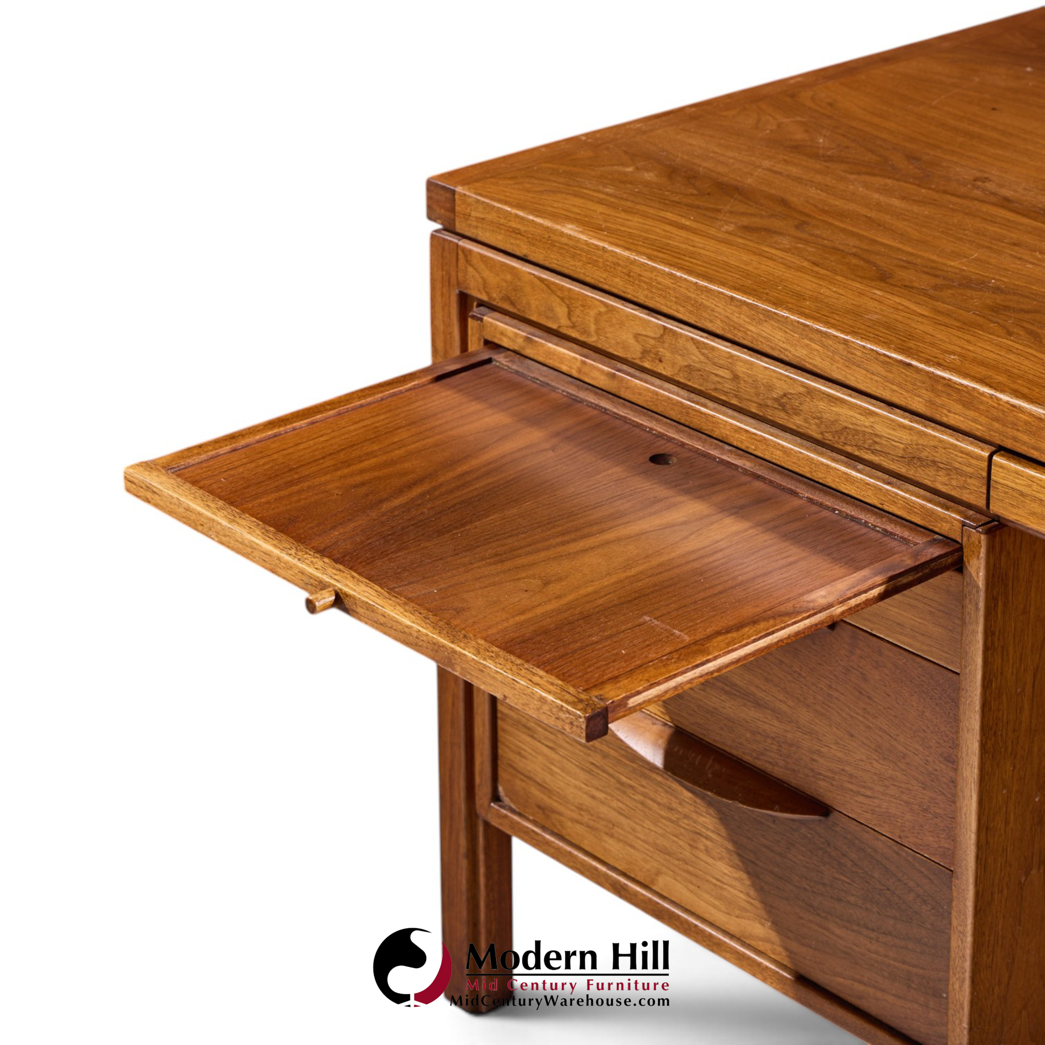 jens risom mid century walnut executive desk