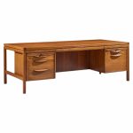 jens risom mid century walnut executive desk