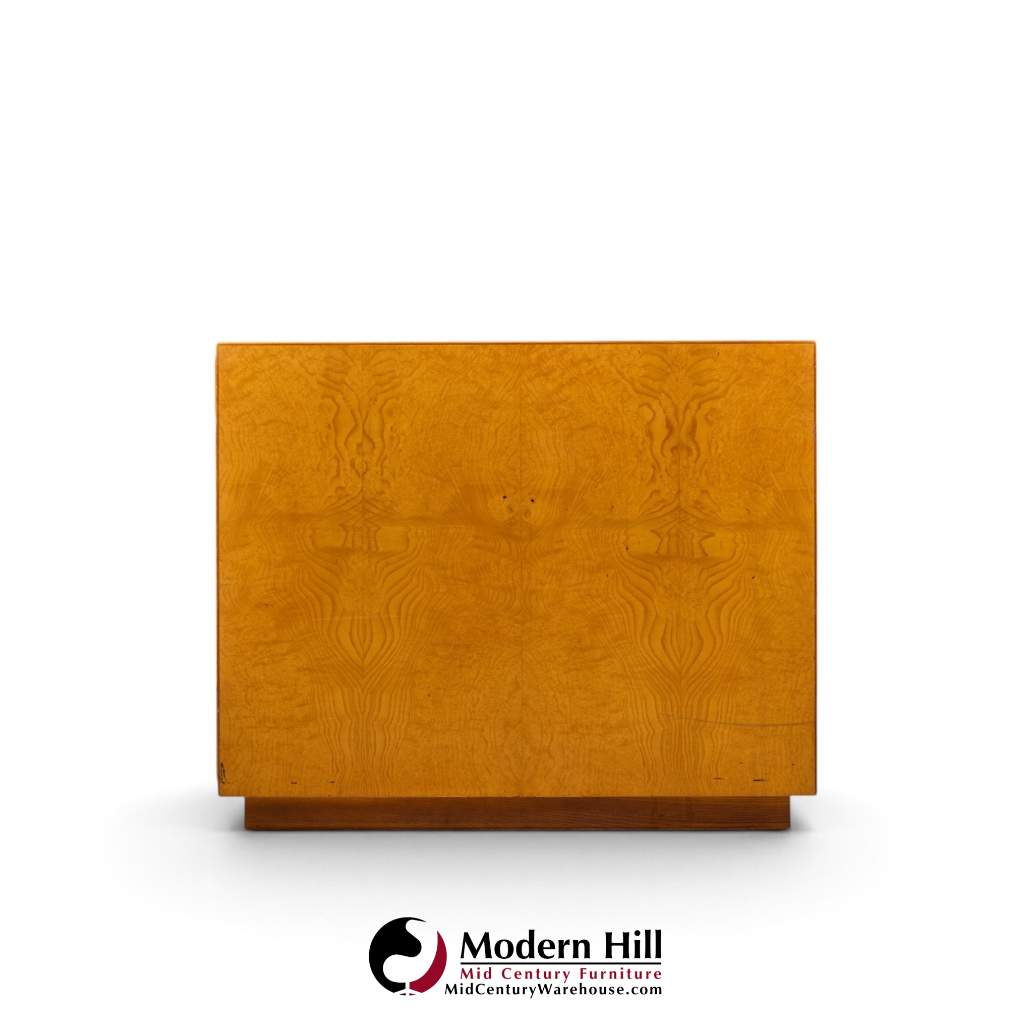john widdicomb mid century burlwood and brass campaign executive desk