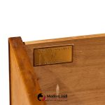 john widdicomb mid century burlwood and brass campaign executive desk