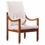 kofod larsen for selig megiddo queen of sheba mid century african wenge wood and brass chair