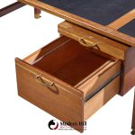 kofod larsen for selig megiddo queen of sheba african wenge wood and brass executive desk