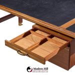 kofod larsen for selig megiddo queen of sheba african wenge wood and brass executive desk