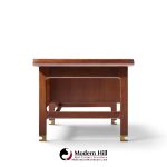 kofod larsen for selig megiddo queen of sheba african wenge wood and brass executive desk