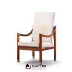 kofod larsen for selig megiddo queen of sheba mid century african wenge wood and brass chair