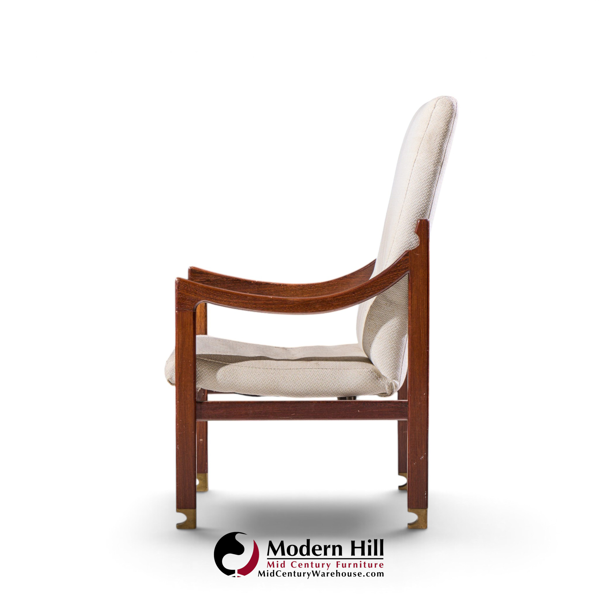 kofod larsen for selig megiddo queen of sheba mid century african wenge wood and brass chair