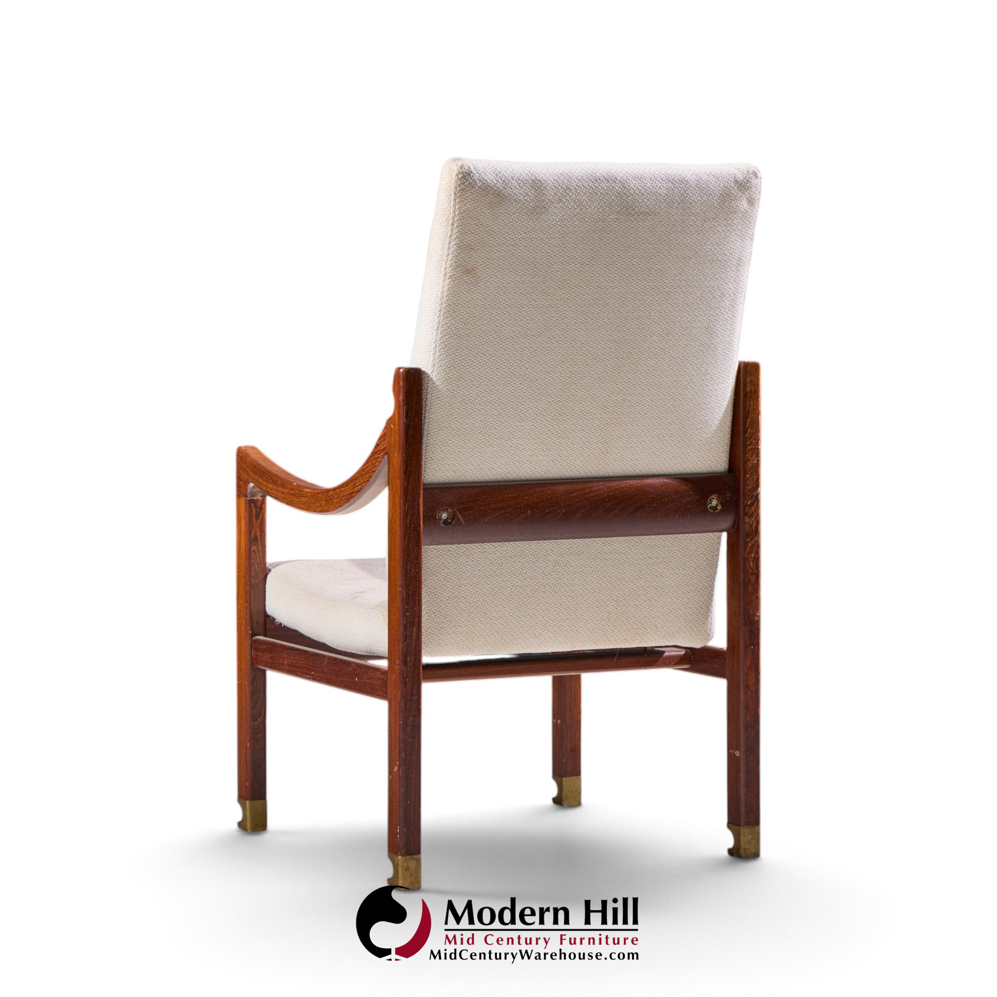 kofod larsen for selig megiddo queen of sheba mid century african wenge wood and brass chair
