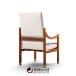 kofod larsen for selig megiddo queen of sheba mid century african wenge wood and brass chair