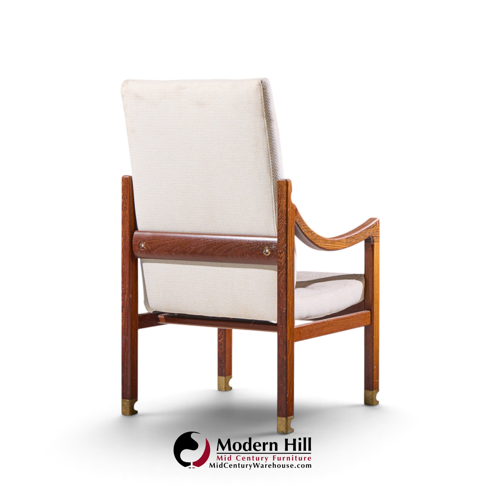 kofod larsen for selig megiddo queen of sheba mid century african wenge wood and brass chair