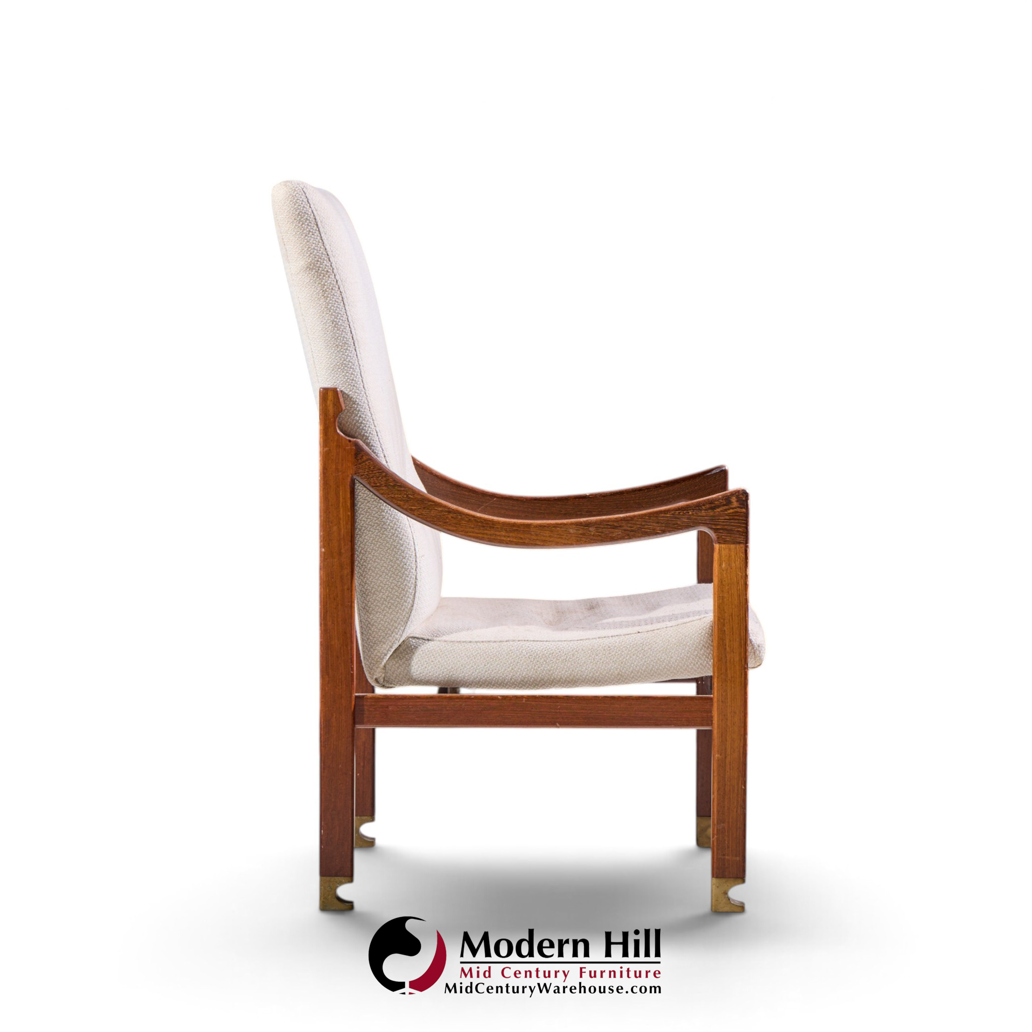 kofod larsen for selig megiddo queen of sheba mid century african wenge wood and brass chair