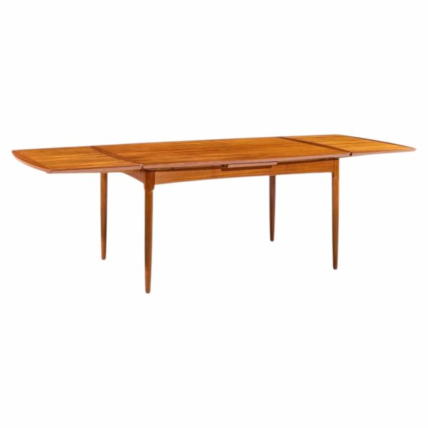 kurt Østervig style mid century danish teak hidden leaf dining table