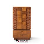 lane brutalist mid century walnut armoire dresser
