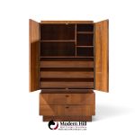 lane brutalist mid century walnut armoire dresser