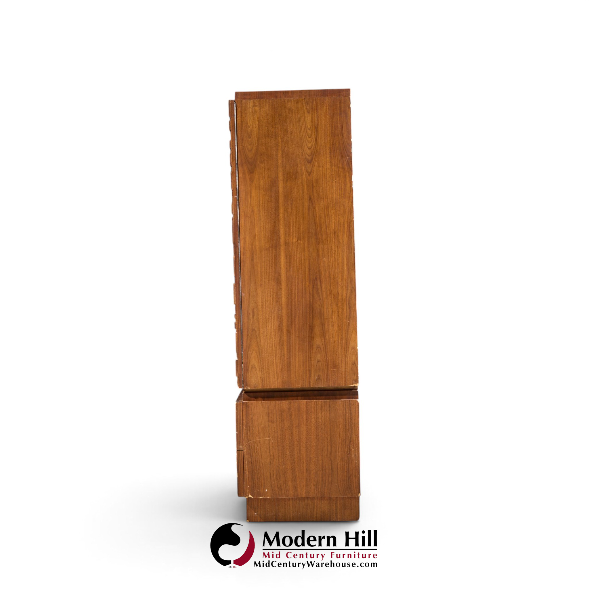 lane brutalist mid century walnut armoire dresser