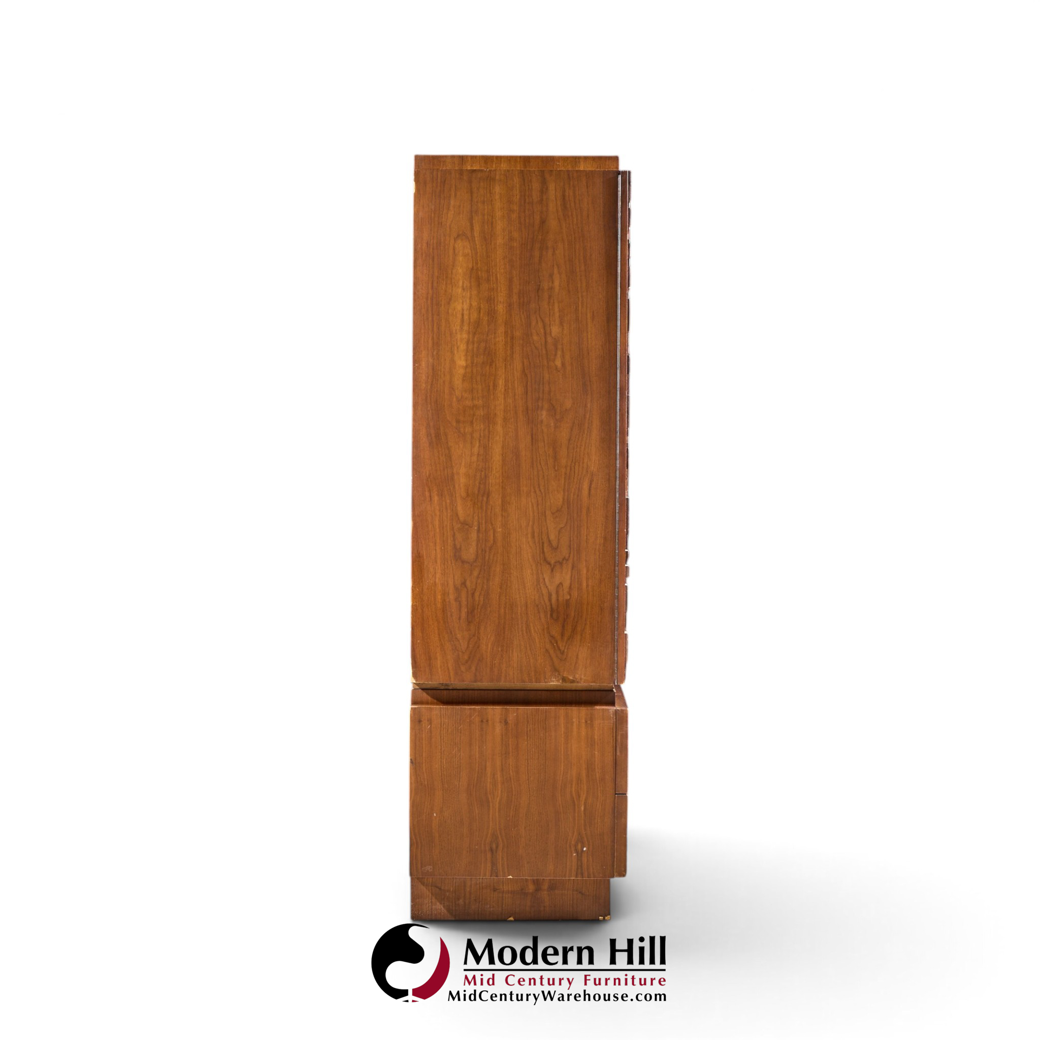 lane brutalist mid century walnut armoire dresser