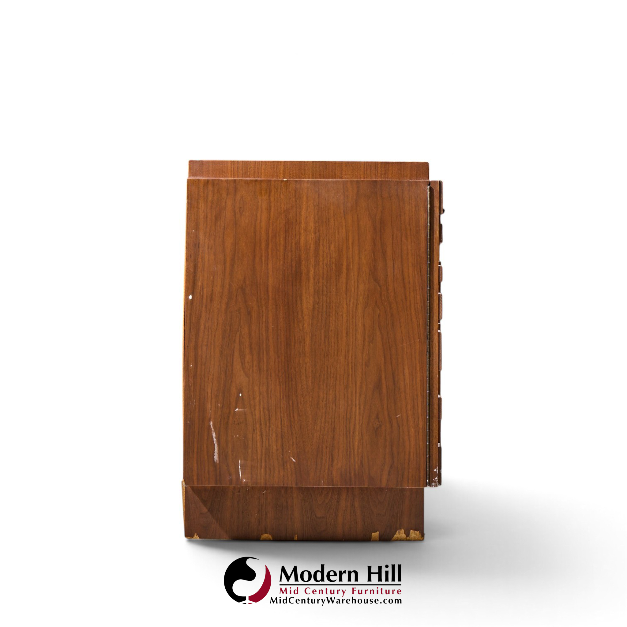 lane brutalist mid century walnut lowboy dresser