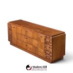 lane brutalist mid century walnut lowboy dresser