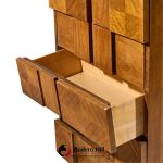 lane staccato brutalist mid century walnut highboy dresser