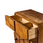 lane staccato brutalist mid century walnut highboy dresser