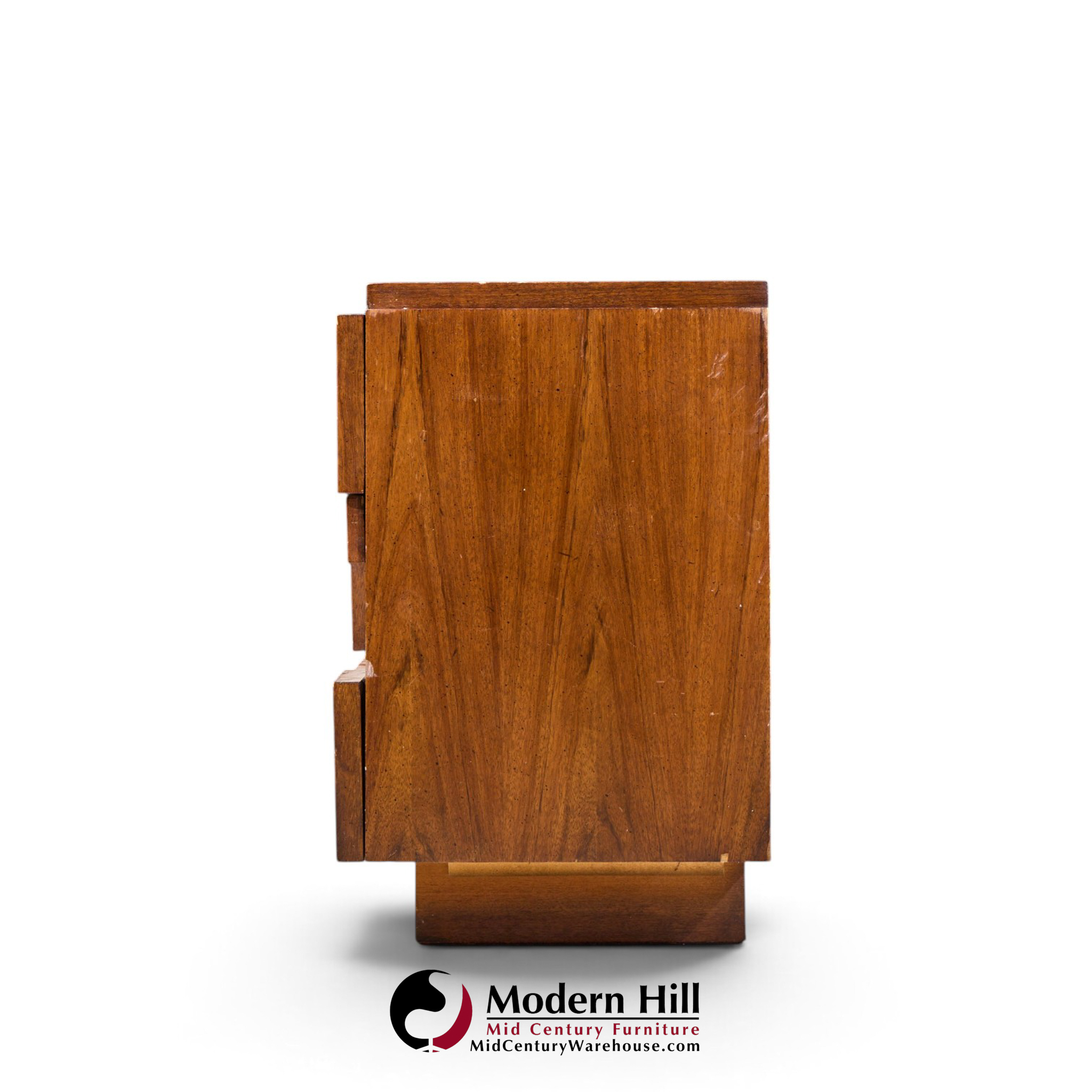 lane staccato brutalist mid century walnut lowboy dresser
