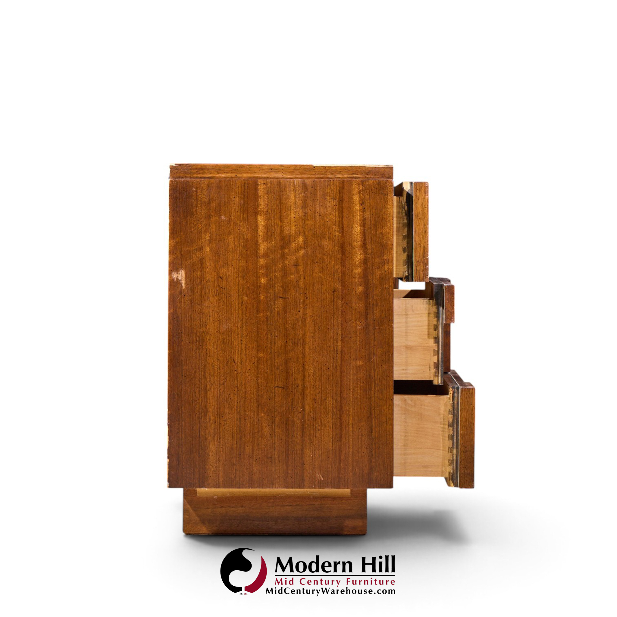 lane staccato brutalist mid century walnut lowboy dresser