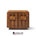 lane staccato brutalist mid century walnut nightstand