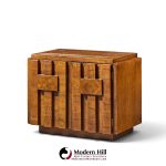 lane staccato brutalist mid century walnut nightstand