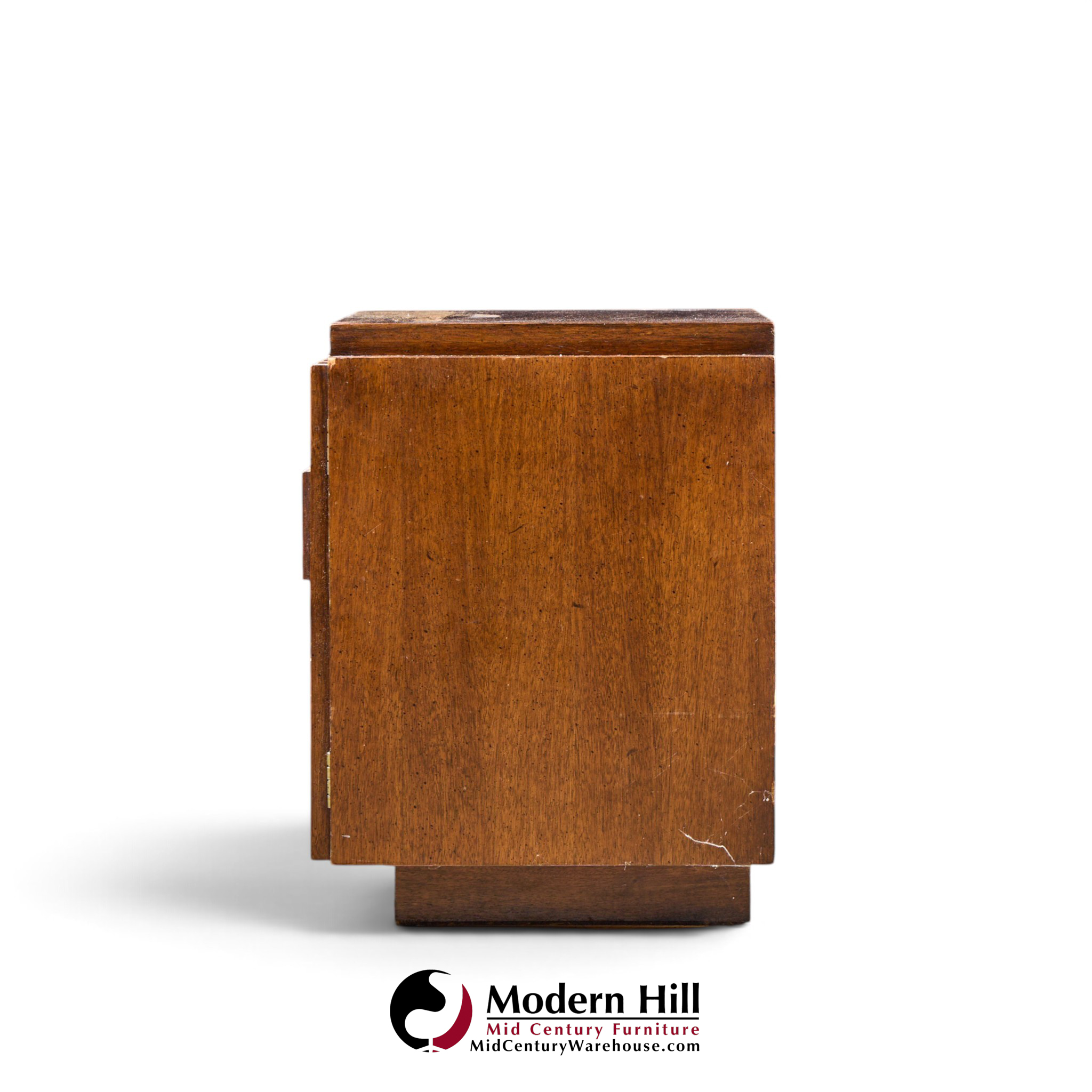lane staccato brutalist mid century walnut nightstand