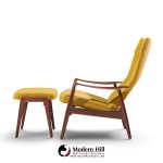 madsen & schubell ms20 mid century danish teak reclining lounge chair and ottoman